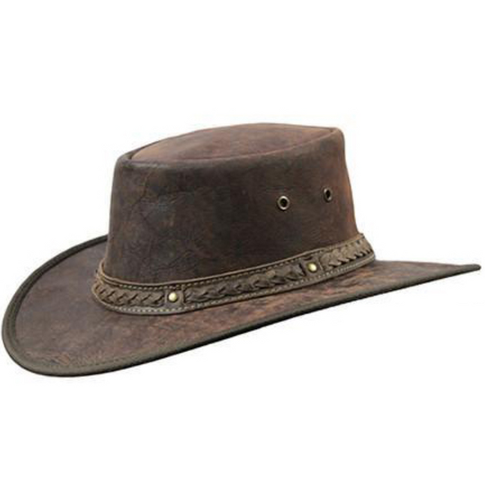 BARMAH SQUASHY CRACKLE KANGAROO HAT [CLR:DARK BROWN SZ:MEDIUM]