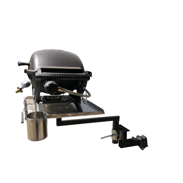 BBQARM KIT 850MM ARM/REG TRAY BLACK/DRAWBAR MOUNT
