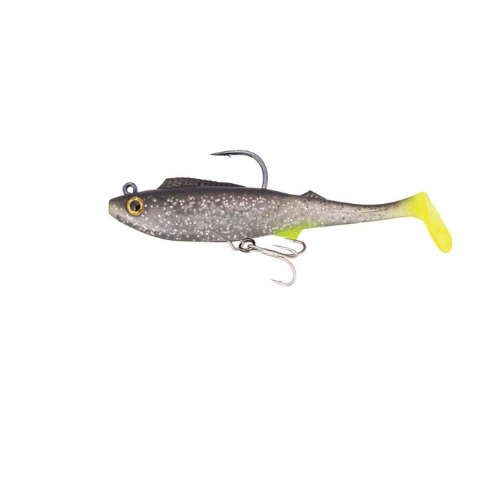 BERKLEY SHIMMA PRO RIG [SZ:8.5 INCH CLR:SILVER CHARTREUSE]