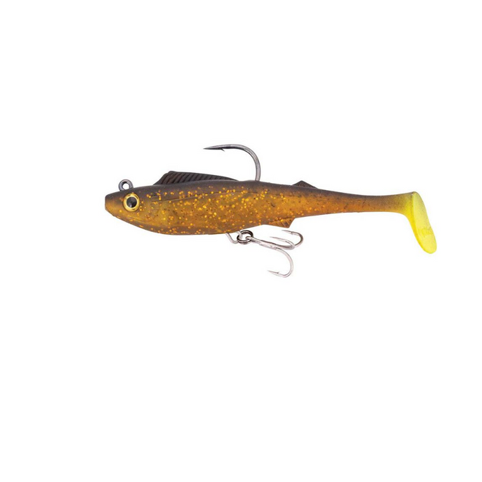 BERKLEY SHIMMA PRO RIG [SZ:8.5 INCH CLR:GOLD CHARTREUSE]