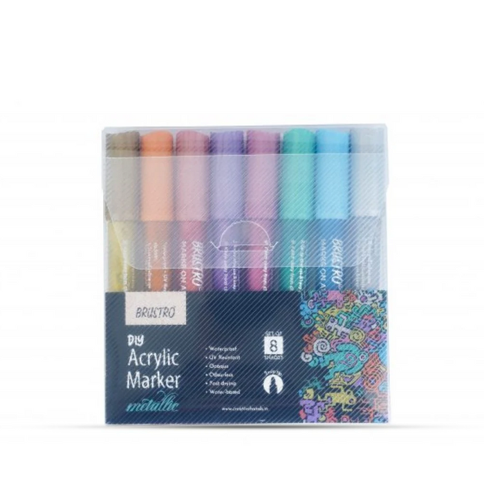 Brustro DIY Metallic Shades Acrtlic Marker Set