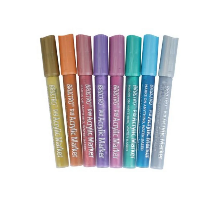 Brustro DIY Metallic Shades Acrtlic Marker Set