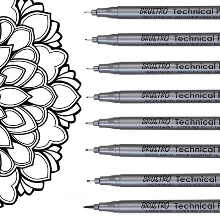 Brustro Technical Pen Black Set