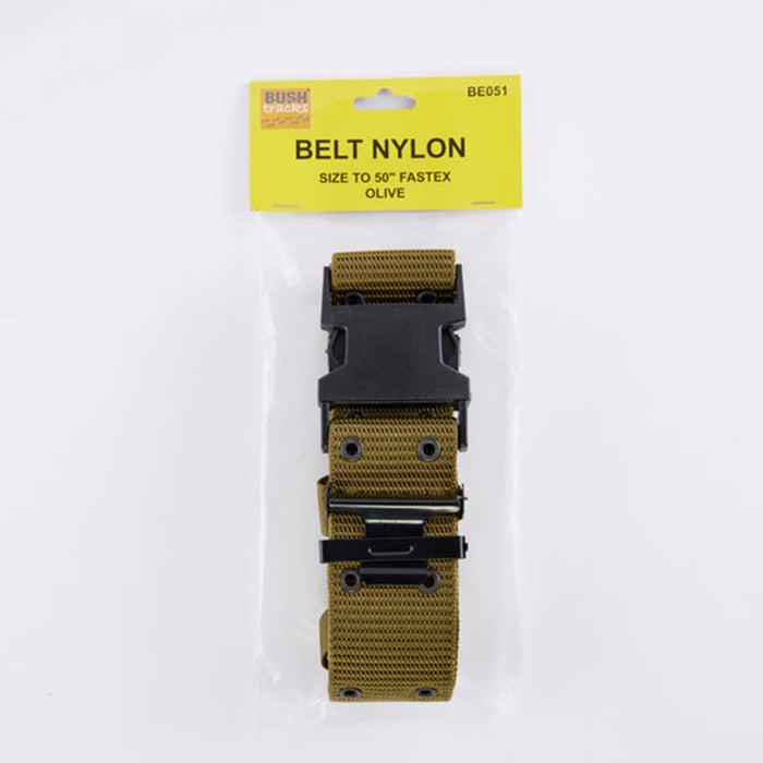 BUSH TRACKS OLIVE BELT WITH FASTEX BUCKLE 30-50"