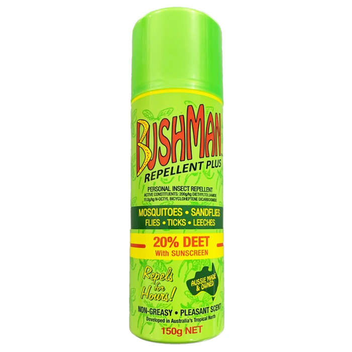 BUSHMAN 150G AEROSOL GREEN 20% DEET