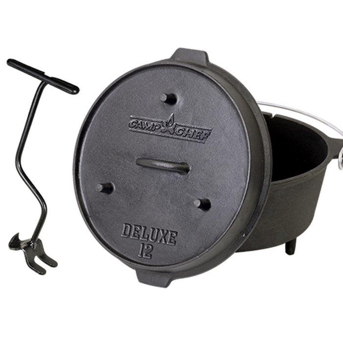CAMP CHEF 12" (9QRT) CAST IRON DELUXE DUTCH OVEN
