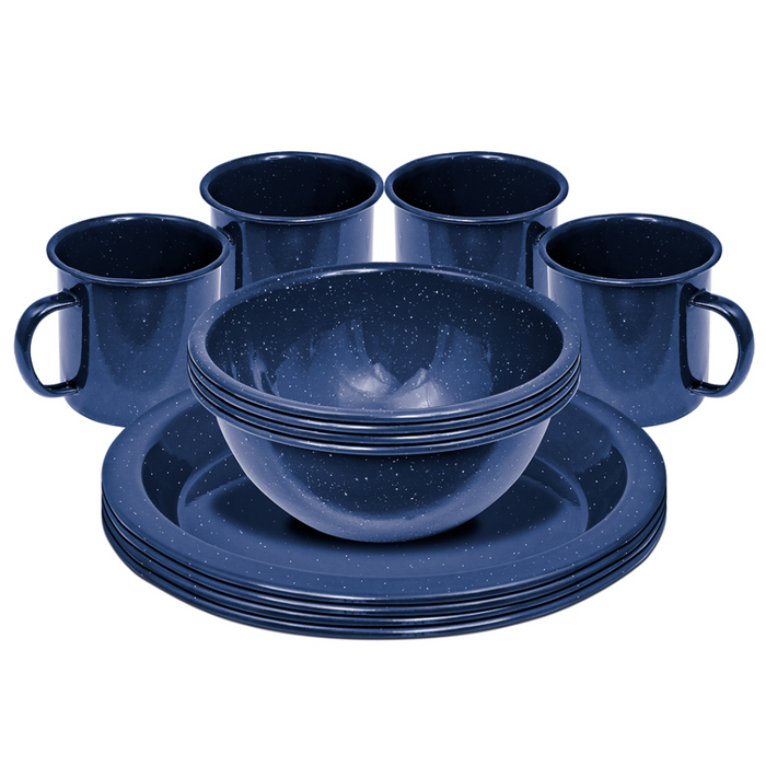 CAMPFIRE ENAMEL DINNERSET 4 PERSON NAVY