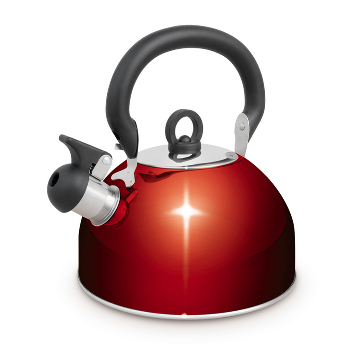 CAMPFIRE STAINLESS STEEL WHISTLING KETTLE 4LT RED