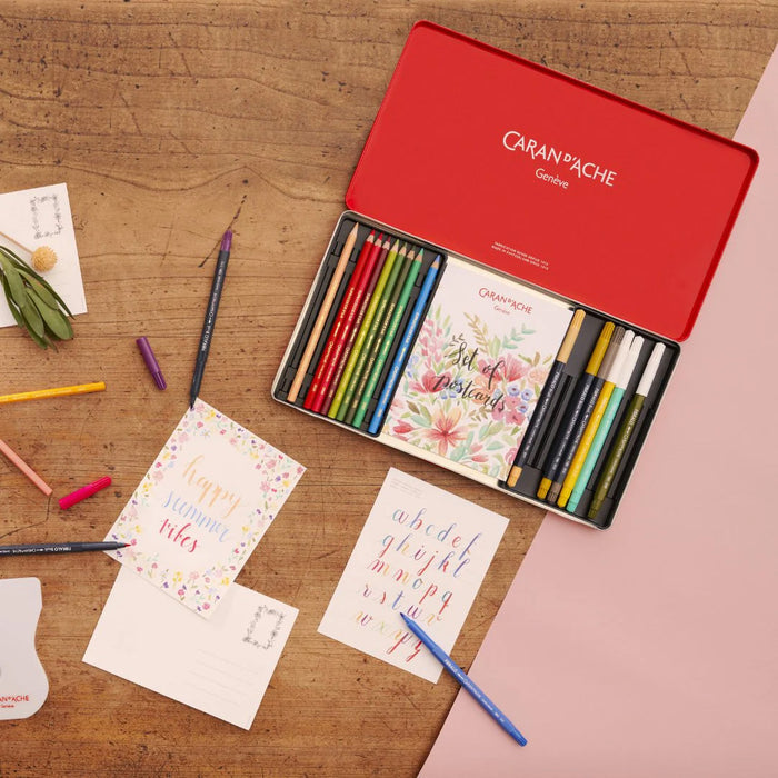 Caran d'Ache Botanical Colouring and Lettering Set by Julie Thomas