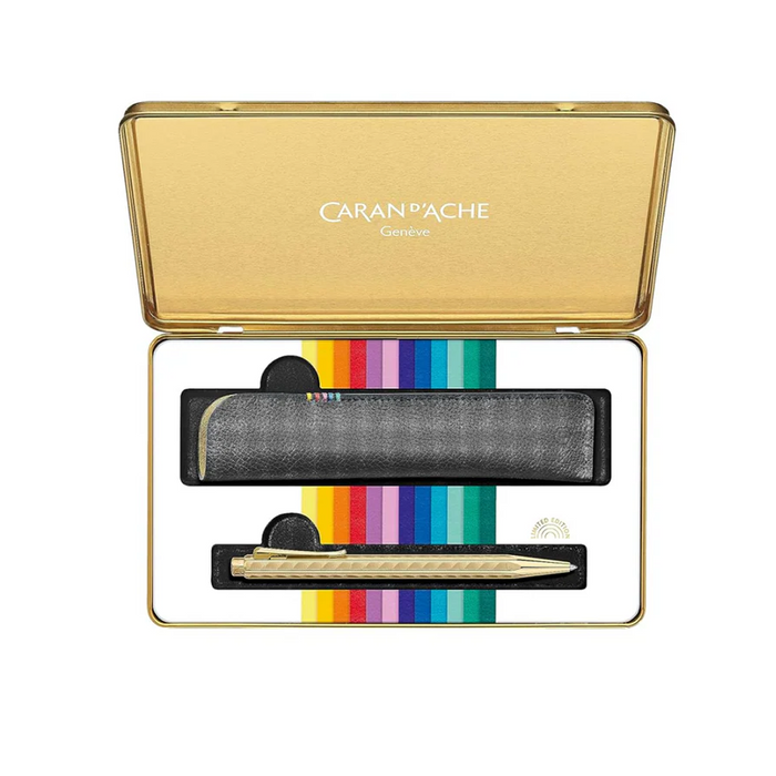 Caran D'Ache Colour TReasure Ecridor Sunlight Gift Set Ballpoint Pen & Leather Case