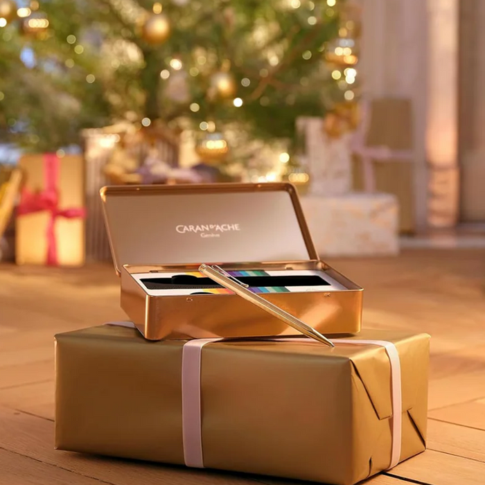 Caran D'Ache Colour TReasure Ecridor Sunlight Gift Set Ballpoint Pen & Leather Case