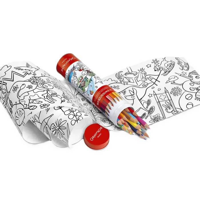 Caran D'Ache Swisscolor Tube 18 Water Pencils Poster Set