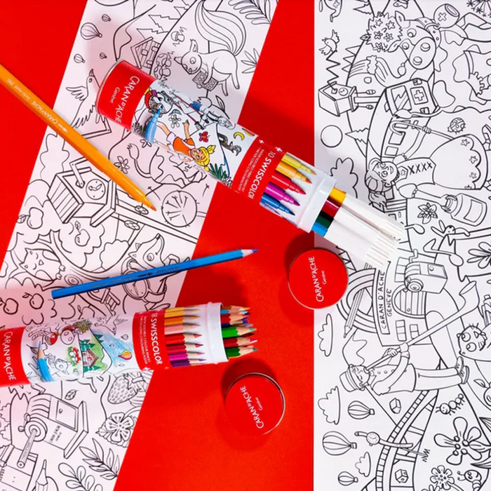 Caran D'Ache Swisscolor Tube 18 Water Pencils Poster Set