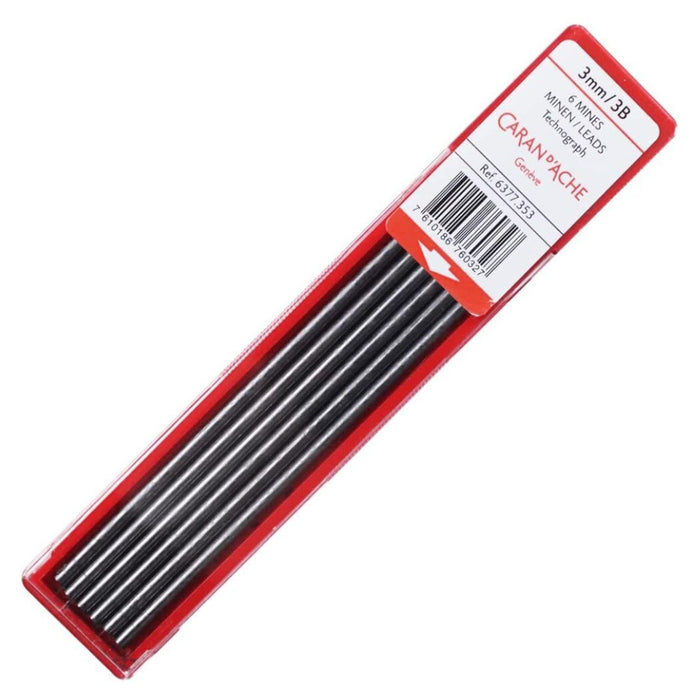Caran d'ache Technograph Graphite 3 mm HB Leads (Pack of 6) - SCOOBOO - 6377.353 - Pencil Lead & Refills