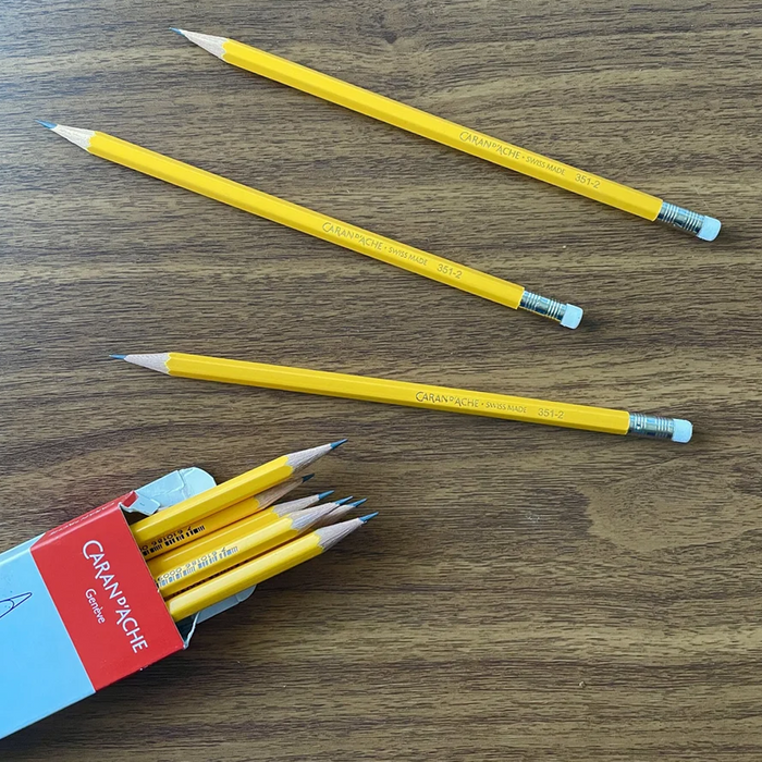 Caran d'ache Yellow Graphite Pencil With Eraser Cap