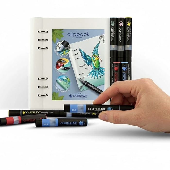 Chameleon Filofax Clipbook White Plus Chameleon pens