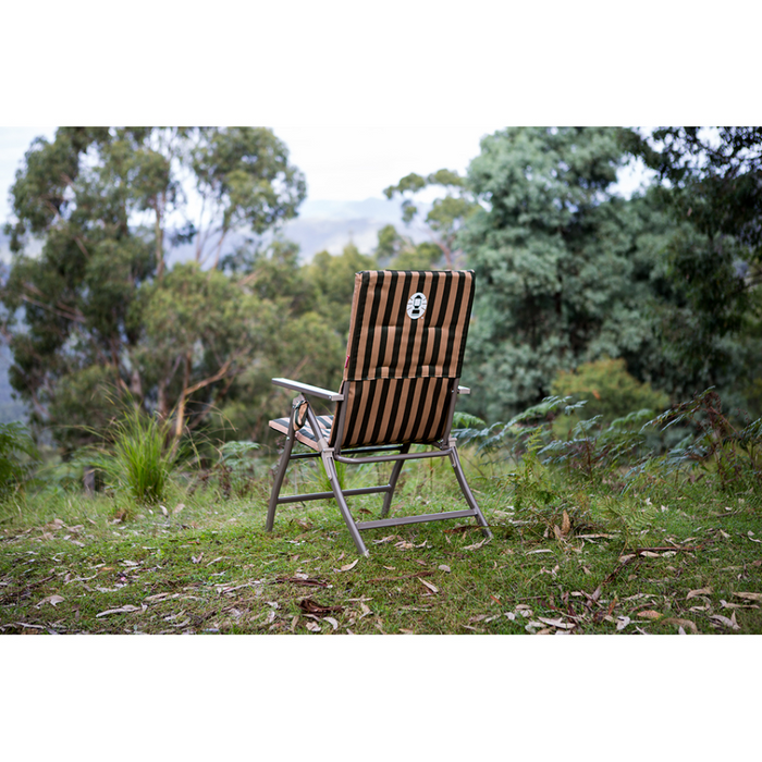COLEMAN CHAIR FLAT FOLD 5 POS PADDED STEEL ARM