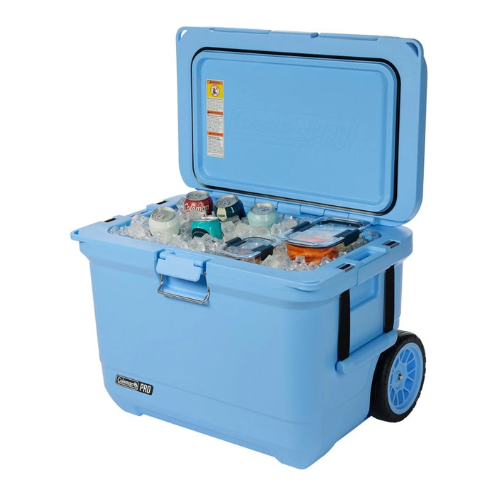 COLEMAN COOLER PRO 52L WHEELED HARD COOLER BLUE SKY