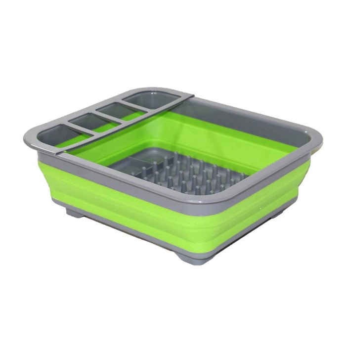 COLLAPSIBLE SILICONE DISH DRAINER GREEN