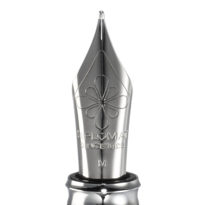 Diplomat Excellence A Plus Rome Black White Fountain Pen - SCOOBOO - DP_D40102025_EXC_A_RM_BLK_WHT_FPM - Fountain Pen