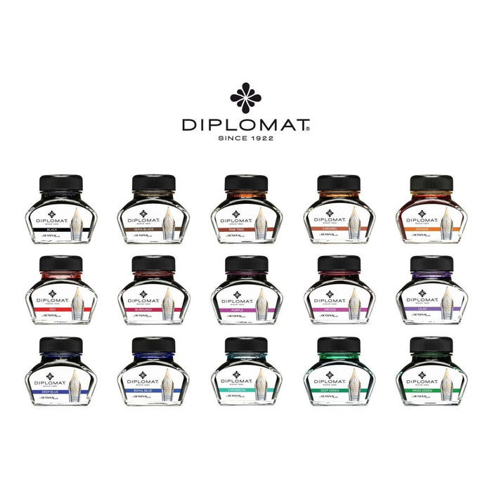 Diplomat Octopus Ink Bottle (Sepia Black - 30 ML) D41001001 - SCOOBOO - DP_INKBTL_SEP_BLK_30ML_D41001001 - Ink Bottle