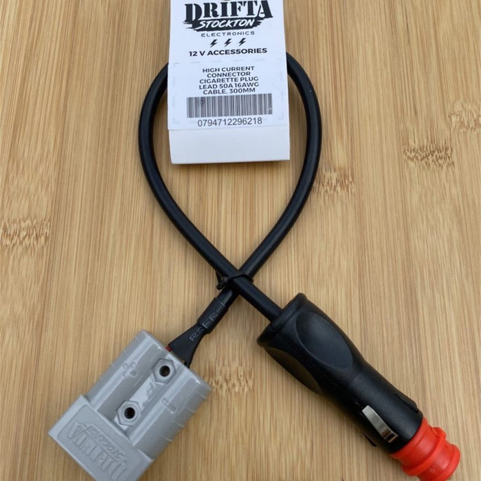 DRIFTA STOCKTON 50A ANDERSON TO 2 CIG SOCKETS -300MM 16AWG
