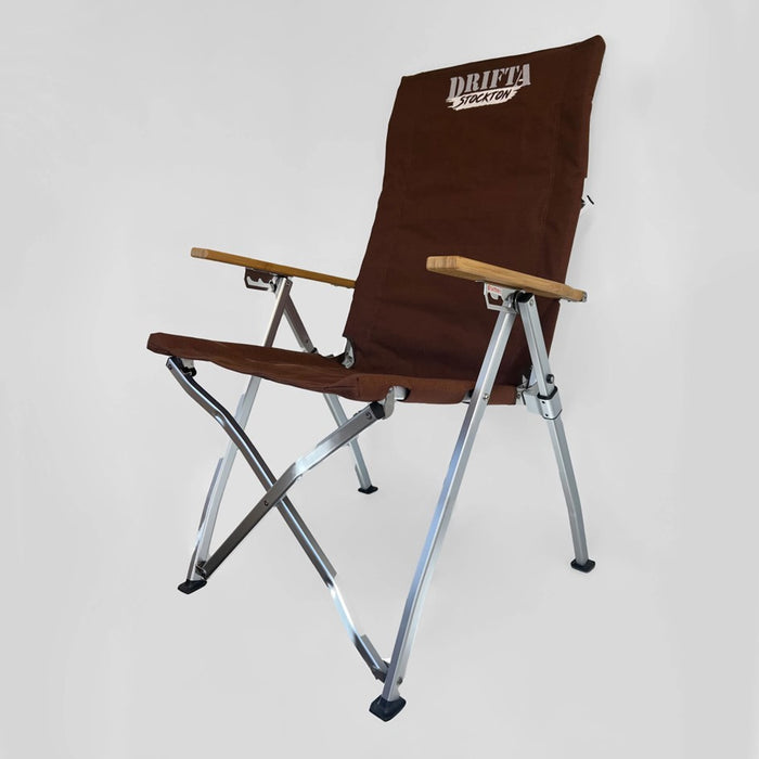 DRIFTA STOCKTON DELUXE RECLINING CAMP CHAIR BROWN