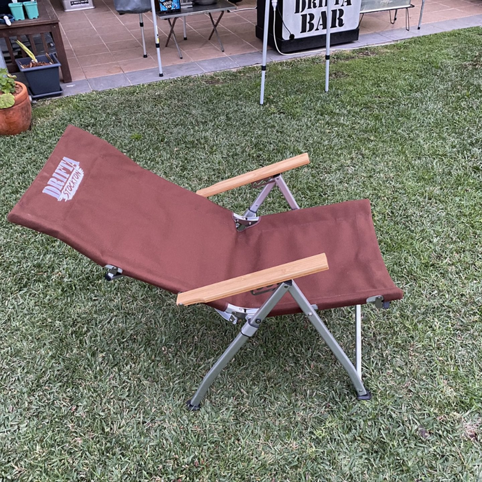 DRIFTA STOCKTON DELUXE RECLINING CAMP CHAIR BROWN