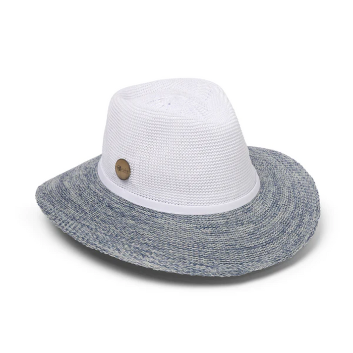 EVOKE ASTON FEDORA EV050 [CLR:WHITE/LT BLUE SZ:58CM MEDIUM/LARGE]