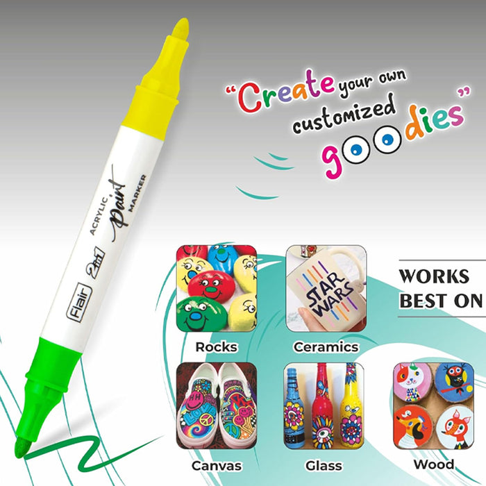 Flair Creative 2 in 1 Acrylic Paint Marker Set