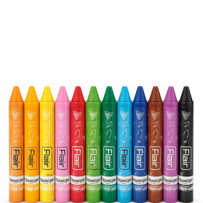 Flair Jumbo Triangular Wax Crayons Set