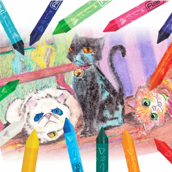Flair Jumbo Triangular Wax Crayons Set