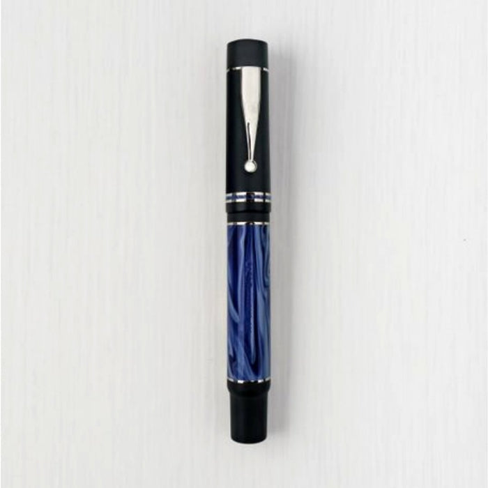 Gioia Alleria Mare Blue-Black Marbled Rhodium Fountain Pen - SCOOBOO - GA-700- B - Fountain Pen