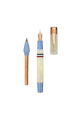 Gioia Partenope Dual Pen- Fountain Pen & Rollerball Pen- Ivory Blue RGT - SCOOBOO - GP-800-M - Roller Ball Pen