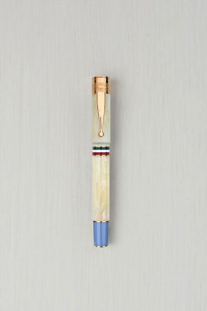 Gioia Partenope Dual Pen- Fountain Pen & Rollerball Pen- Ivory Blue RGT - SCOOBOO - GP-800-M - Roller Ball Pen