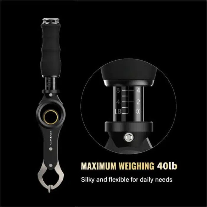GOMEXUS ALUMINIUM FISH GRIPPER WITH SCALE [CLR:GOLD]
