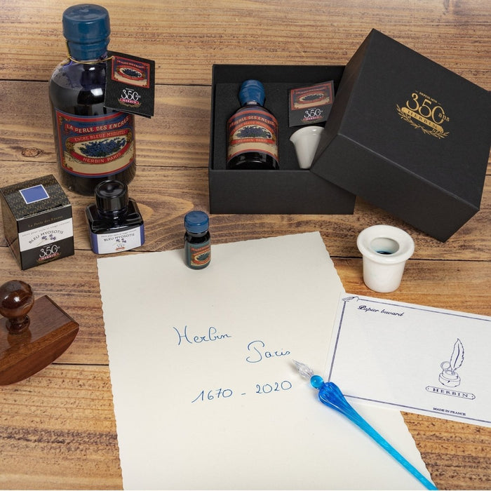 Herbin 350th Anniversary Ink Bottle (Vert Reseda - 500ML) 12938T - SCOOBOO - HB_350_INKBTL_VERTRESEDA_500ML_12938T - Ink Bottle