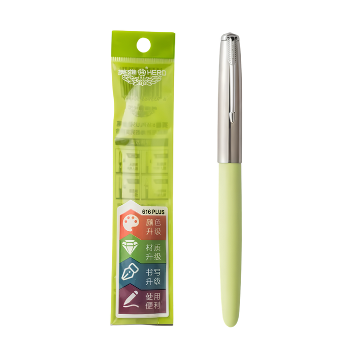 Hero 616 Plus F Fountain Pen Silver Cap