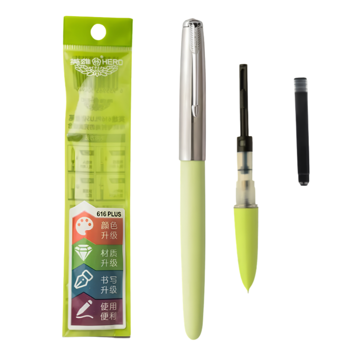 Hero 616 Plus F Fountain Pen Silver Cap