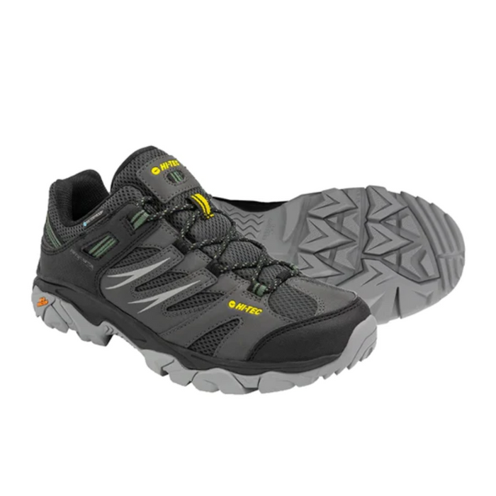 HI-TEC TARANTULA LOW WP HIKING SHOES MENS [CLR:DARK SHADOW/CITRON/GREY SZ:8]