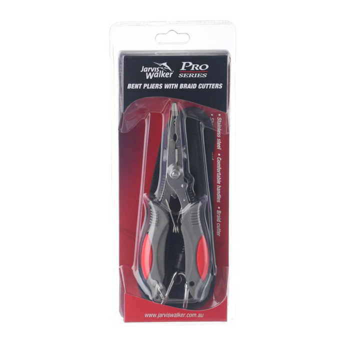 JARVIS WALKER PRO SERIES BENT PLIERS WITH BRAID CUTTERS SS