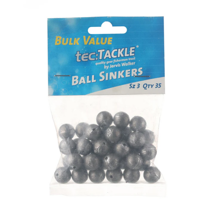 JARVIS WALKER TEC TACKLE BALL SINKERS VALUE PACK [SZ:#3 PS:35 PACK]