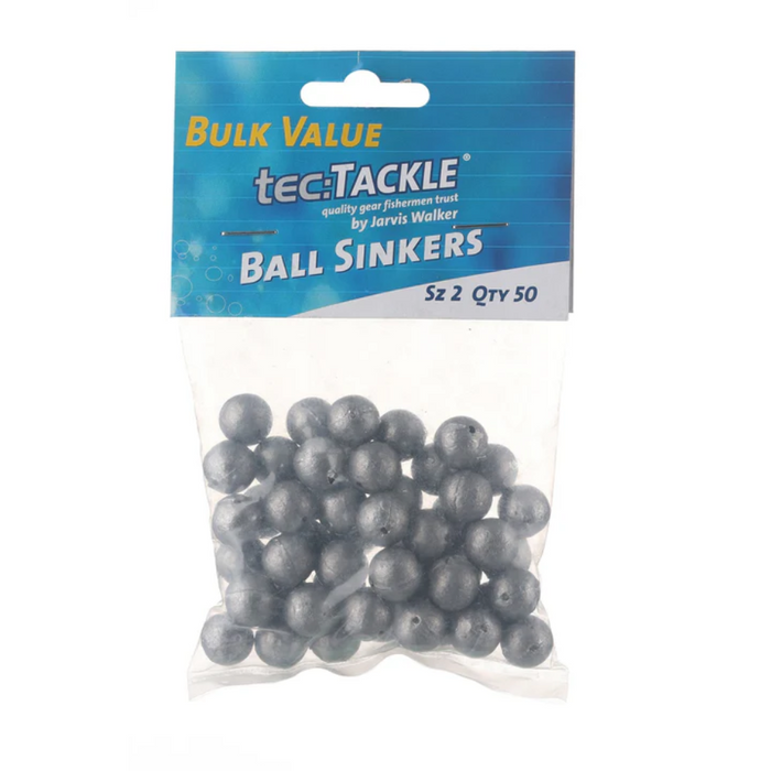 JARVIS WALKER TEC TACKLE BALL SINKERS VALUE PACK [SZ:#2 PS:50 PACK]