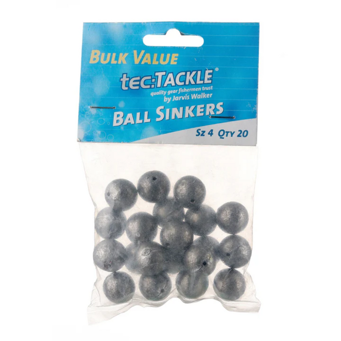 JARVIS WALKER TEC TACKLE BALL SINKERS VALUE PACK [SZ:#4 PS:20 PACK]