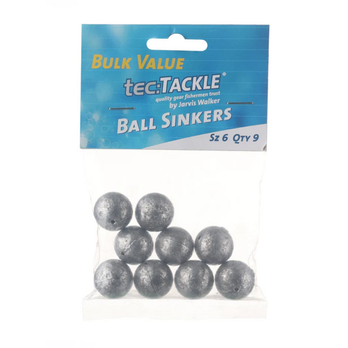 JARVIS WALKER TEC TACKLE BALL SINKERS VALUE PACK [SZ:#6 PS:10 PACK]