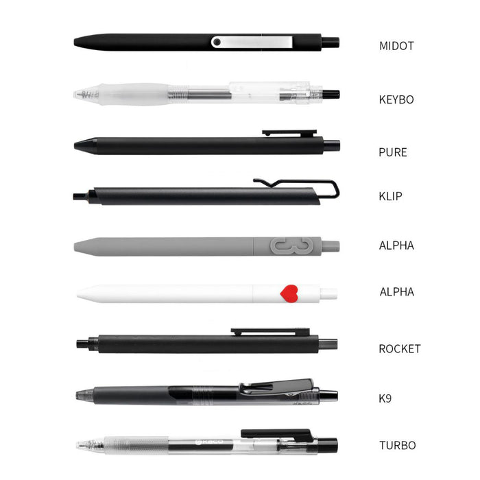 Kaco Black Ink Gel Pen 0.45mm Refills (Bullet Tip) Set