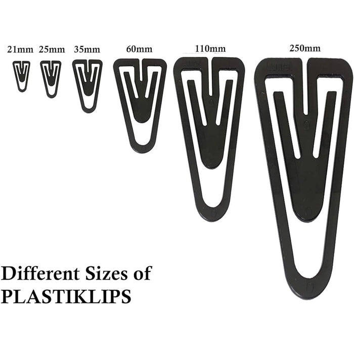 Laurel PlastiClips PaperClips Black 75 Pieces 60 mm - SCOOBOO - 1313 - 11 - Paperclips, Fasteners & Rubber bands