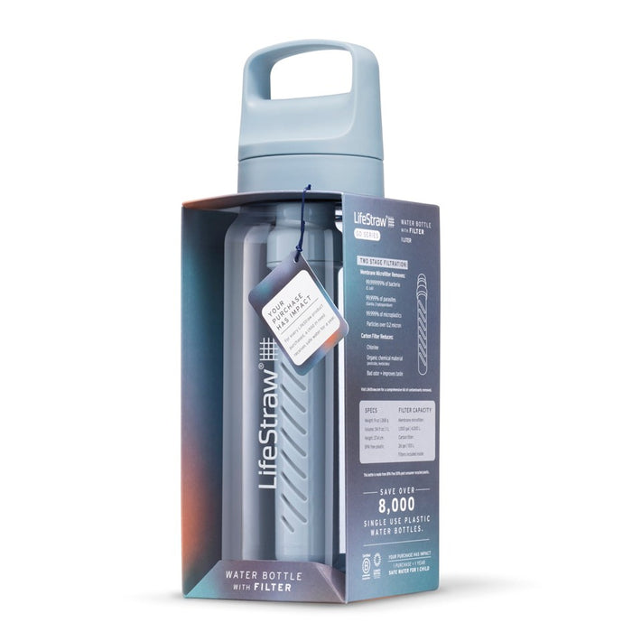 LIFESTRAW GO 2.0 WATER FILTER BOTTLE 1L ICELANDIC BLUE
