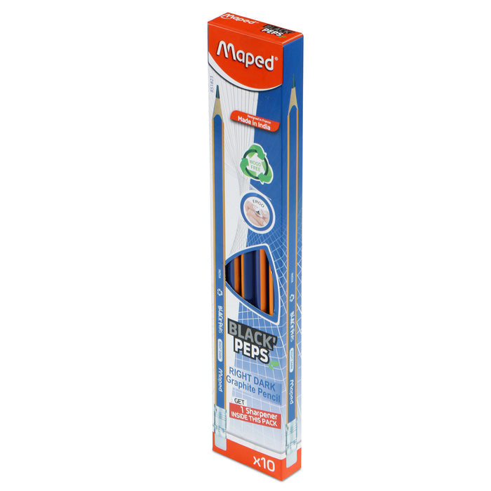 Maped Black Peps Right Dark Graphite Pencils