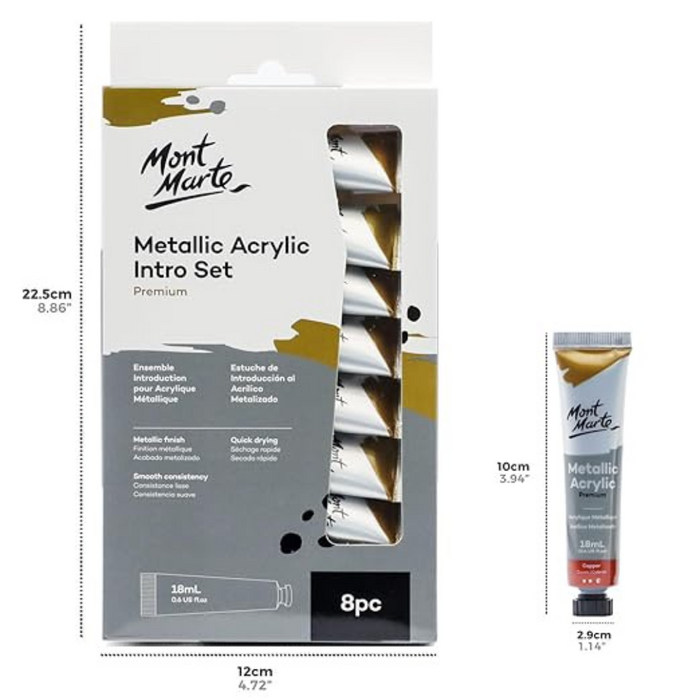 Mont Marte 18ml Metallic Acrylic Set